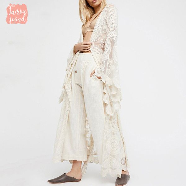 

блуза вышивка шнурка женщины рубашка flare рукав maxi женщина летняя мода кружево отдых стиль одежда больших размеры, White