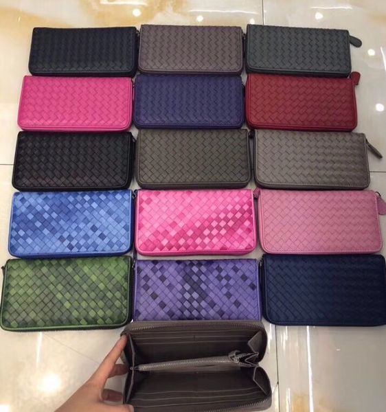 

new arrival many colors wholesale designer luxury zipper around lover wallets elegant card holder gift box low price gift box, Red;black