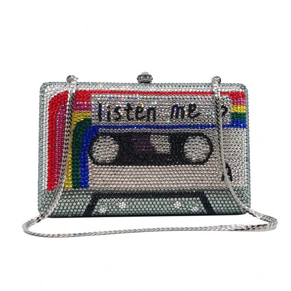 

evening bags clutch bag rhinestones colorful party crossbody bags with chain wedding purse diamond studded evening bag