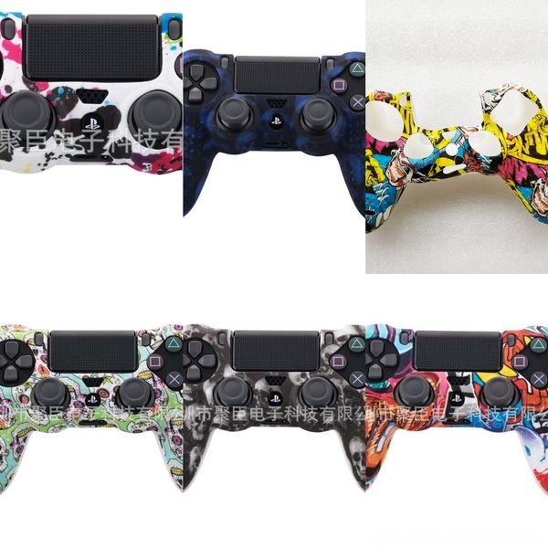 

p9bgv 8 цветов против скольжения для покрытия кожи sony playstation силиконового чехол dualshock 4 ps4 pro тонкого контроллера аксессуары па