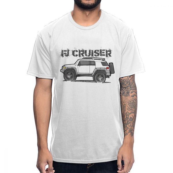 

land fj cruiser suv off road car t shirt vintage style tee shirt man's breathable cotton o-neck plus size t-shirt, White;black
