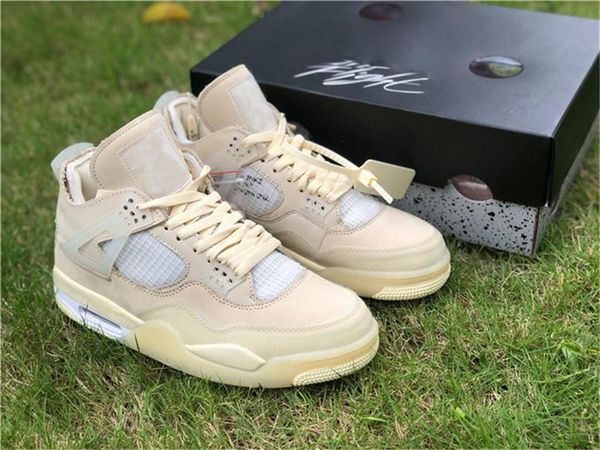 

2020 new authentic off authentic 4 sp wmns basketball shoes muslin white black zapatos sail bred cv9388-100 men sports sneakers with box