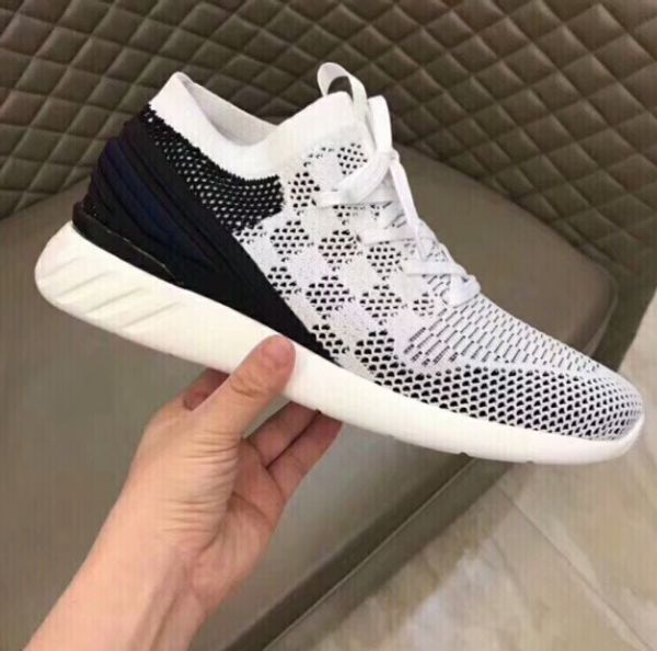 

new fashion men casual shoes designer sneakers men flat shoes original box black white blue color 38-45