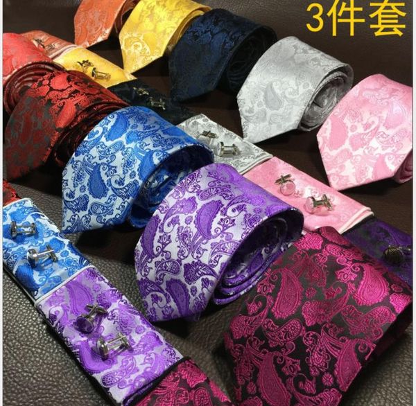 

necktie men's three-piece cashew flower suit with european and american style, Blue;purple