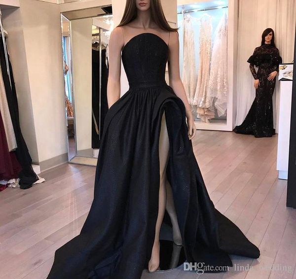 2019 Schwarzes Abendkleid im Neuankömmlings-Arabisch-Dubai-Stil, lang, rückenfrei, für formelle Feiertage, Abschlussfeier, Partykleid, nach Maß, Übergröße