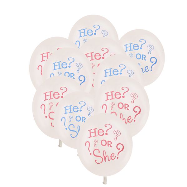 

he or she gender reveal baby shower latex balloons party decoration pack of 10pcs