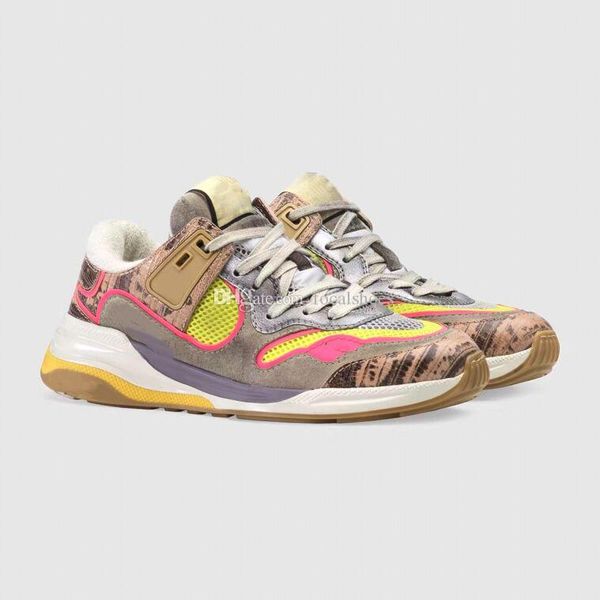 

vintage women's ultrapace sneaker printed leather men shoes suede reflective colorful mesh casual shoes luxury fashion designer shoe, Black