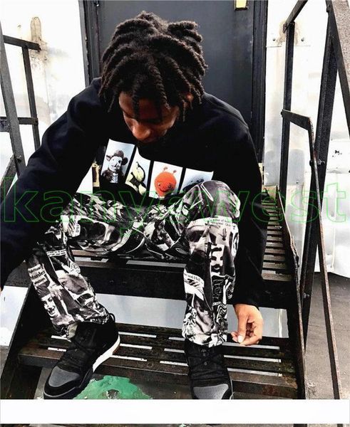 

2019 new europe mike kelly mens cartoon doll print sweatshirt long sleeve fashion hooded hoodies designer sweatshirt jumpers, Black