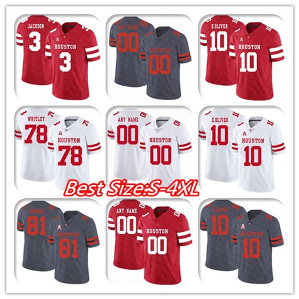 

2019 men ncaa houston cougars ed oliver cody ford devin singletary dawson knox tommy sweeney vosean joseph college football jersey red 4xl, Black