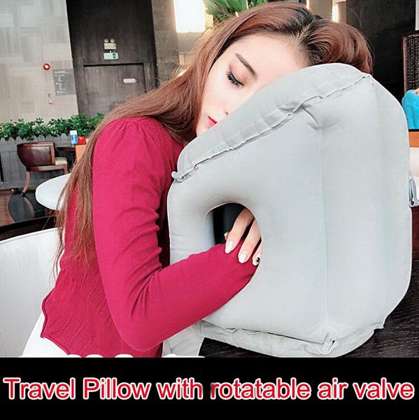 Inflatable Travel Pillow Fold Able 3 Size Neck Head Support