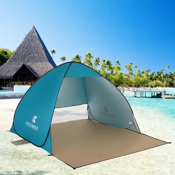 

keumer 1-2 person outdoor beach tent -up open camping fishing tent portable waterproof uv-protective shelter
