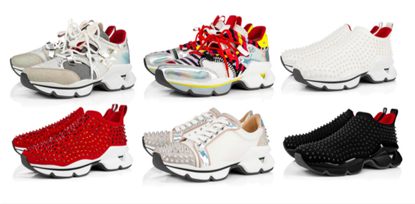 

2019 designer shoes men women shoes red bottoms platform party personality high sole leather high studded spikes sneakers130c#, Black