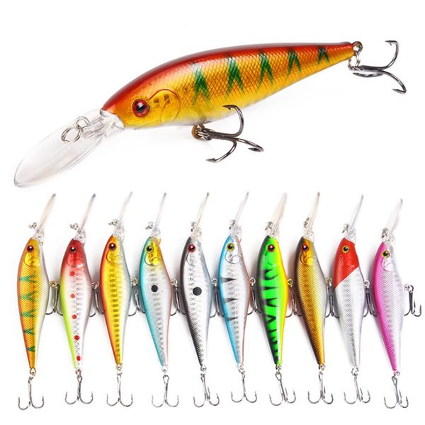 10 adet / grup Jerkbait Minnow Balıkçılık Cazibesi 11 cm 9.5g Wobblers Zor Yapay Yem Crankbait Plastik Yemler Balık Pesca Isca