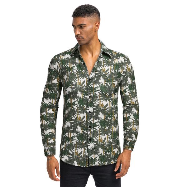 

men's ethnic style vintage shirts floral printing long sleeve hip hop design hawaiian loose men shirt camisa masculin #xm5, White;black