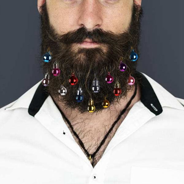 

christmas ball ornaments baubles clips shiny easy attach high gloss facial hair clips beard bauble for events party 6/12/16pcs