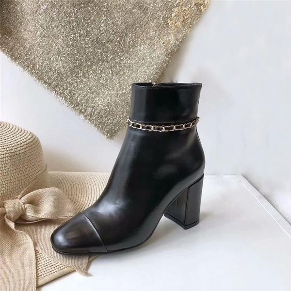 

2020 authentic new martin calfskin ankle boots women lace up leather black high heels boots g35008 x53109 94305 high heels with og box