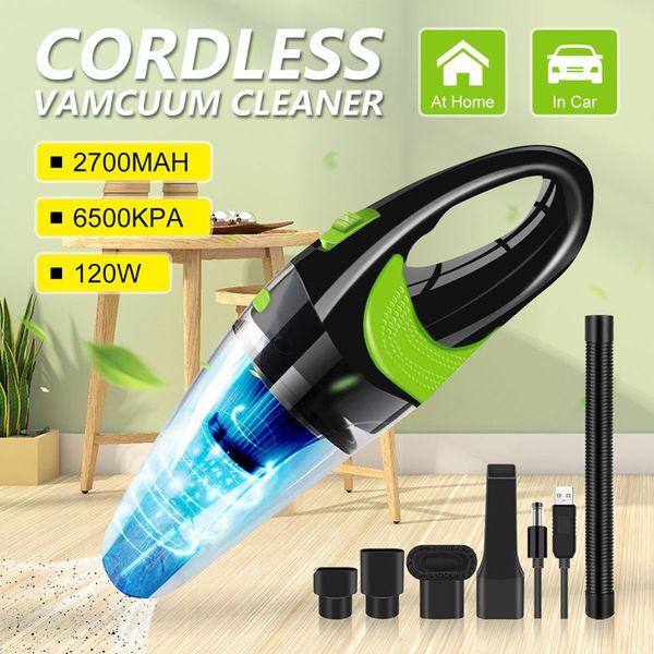 

portable wireless car vacuum cleaner usb charging handheld wet dry dual use for auto home office