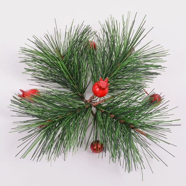 

20pcs/ lot dropshipping green pine needle artificial flower pine branch christmas home handcraft wreath gifts decoration fake plants