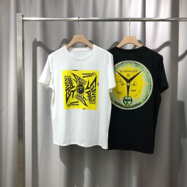 

2020ss весной и летом новый высококачественный хлопок печати короткий рукав круглый шею панель t-shirt размер: -l-xl-xxl-xxxl цвет: черный, White;black