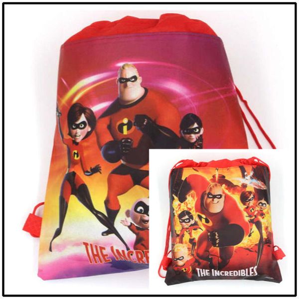 

34cmx27cm 1pcs drawstring bag girl school bag fabrics backpack boy birthday travel non-woven gift supply