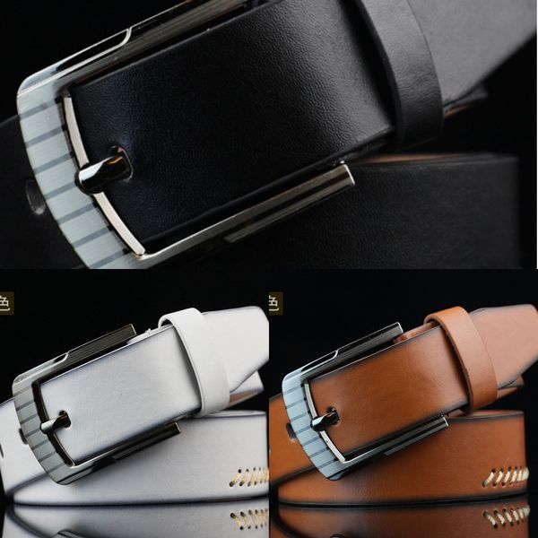 

pin buckle men's students' and young pin buckle male student you wearing th student youth wearing belt people's threading bel, Black;brown