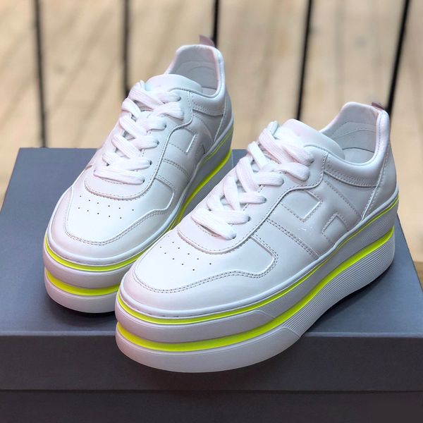 

new chinese restaurant with the same shoes leather thick-bottomed muffin inside the increase white shoes female wild single shoes tide