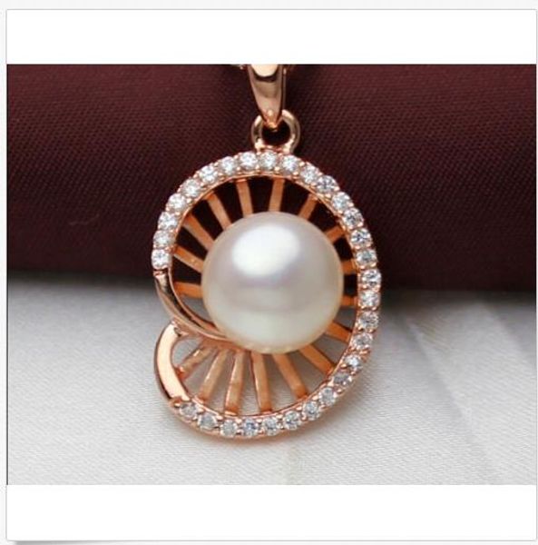

huge 12 mm natural south sea white pearl rose gold pendant necklace, Silver