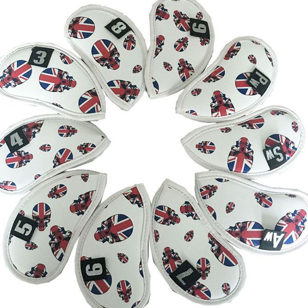 

wholesale skull golf irons head cover golf headcover skull white golf clubs head cover club head supplies ing