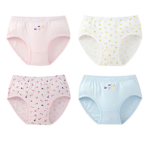 

4pcs 2019 new fashion kids panties girls' briefs female child underwear lovely cartoon panties children clothing chu036, Camo