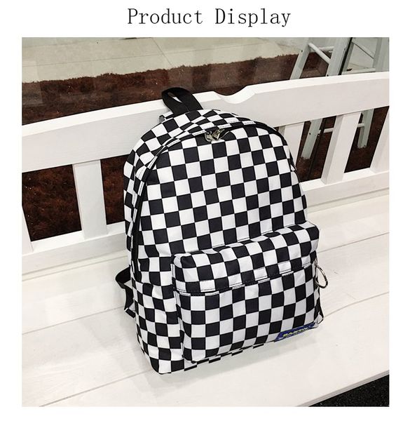 

plaid nylon female travel daypack lapbackpack book schoolbags feminina school casual rucksack women men bag