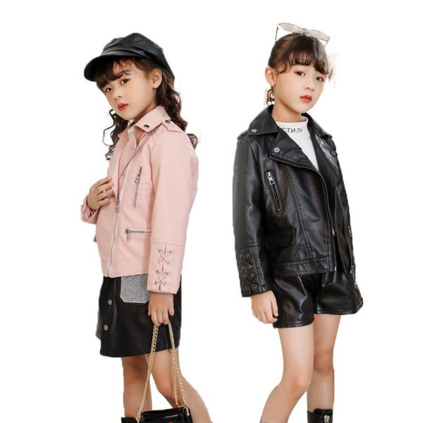 

осень зима новый моды длинный рукав pu кожаные куртки для новорожденных девочек детей пальто прохладное верхняя одежда топы подростковый 2-8, Blue;gray