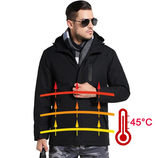 

men's down & parkas cocwish 5v usb men heating jackets 3 pads adjustable temperature outdoor waterproof windbreaker cotton, Black