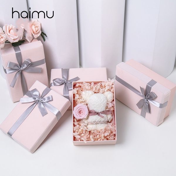 

rectangular flannelette gift box birthday gifts packaging box wedding favor decoration for bridesmaid gift pack boxes