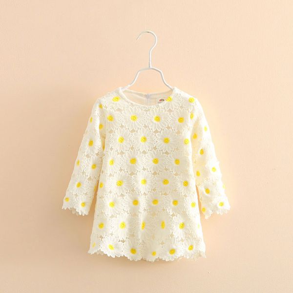 

baby flower dress 2019 spring korean version of the new girl children's clothing children's lace long sleeve dress qz-3686, Red;yellow