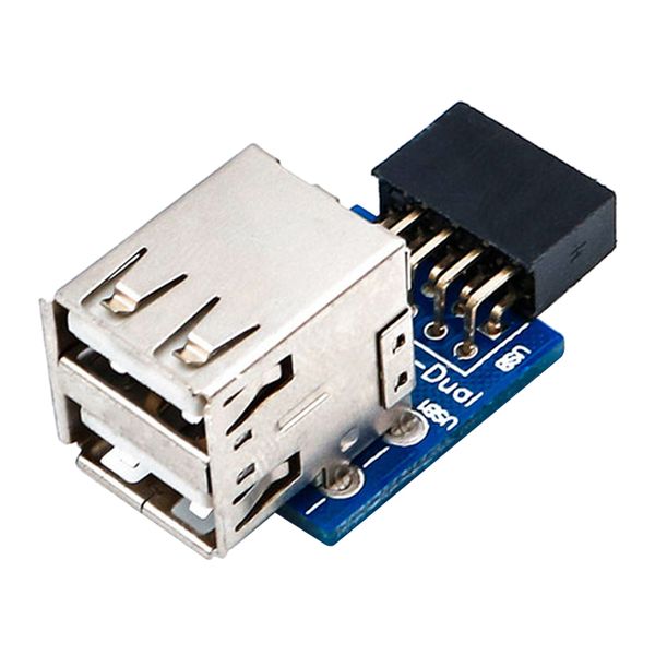 

9 pin motherboard to 2 port usb 2.0 adapter converter splitter pcb