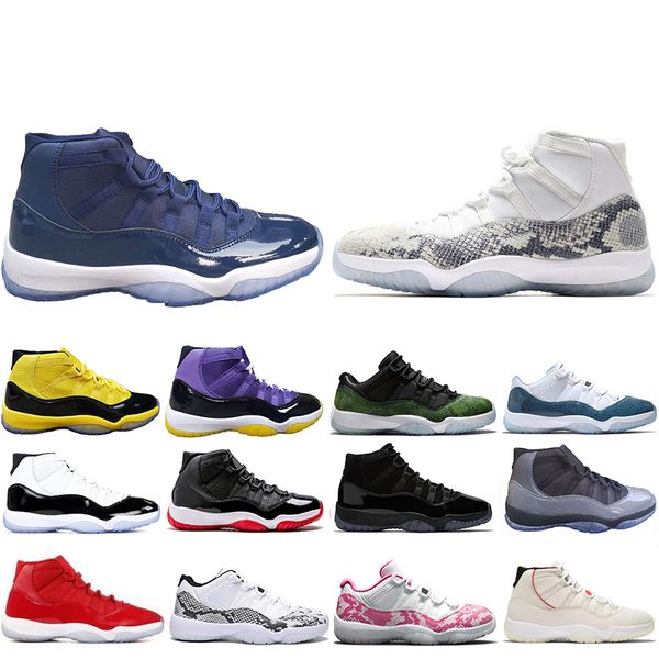 

2020 dark blue purple bumblebee 11 11s concord 45 basketball shoes atmosphere grey snakeskin cap and gown women mens trainer sneakers