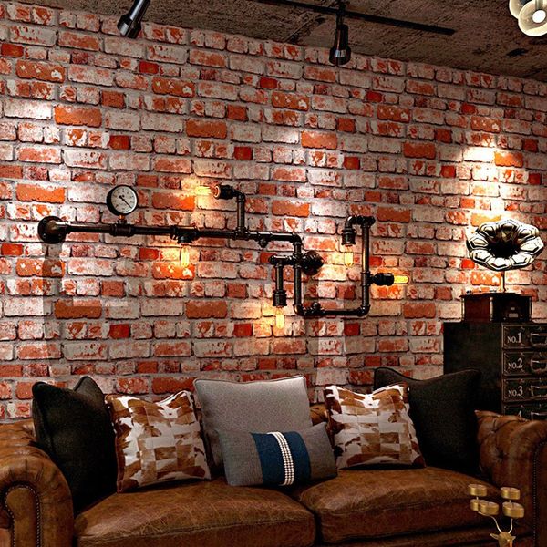 

high end retro nostalgic industrial wind brick wallpaper antique restaurant background bar clothing store pvc vinyl wallpaper