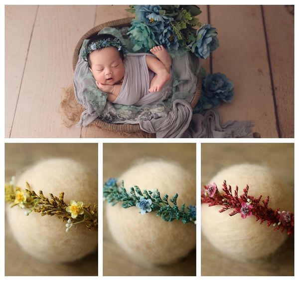 

flower baby headband infant headwear pgraphy garland baby shoot accessories studio hair band newborn pgraphy props, Slivery;white