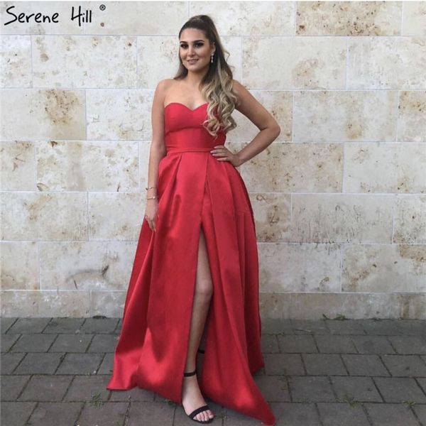 

red off shoulder simple prom dresses 2019 sweetheart a-line satin prom gowns serene hill bla70036, White;black