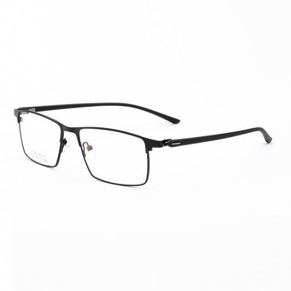 

w-152 men full-rim big glasses eyewear frames square spring hinge glasses imitation titanium alloy big eyeglasses frames eyewear, Black