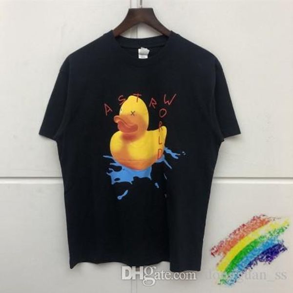 

europe world t-shirts men women yellow duck printing streetwear tees, White;black
