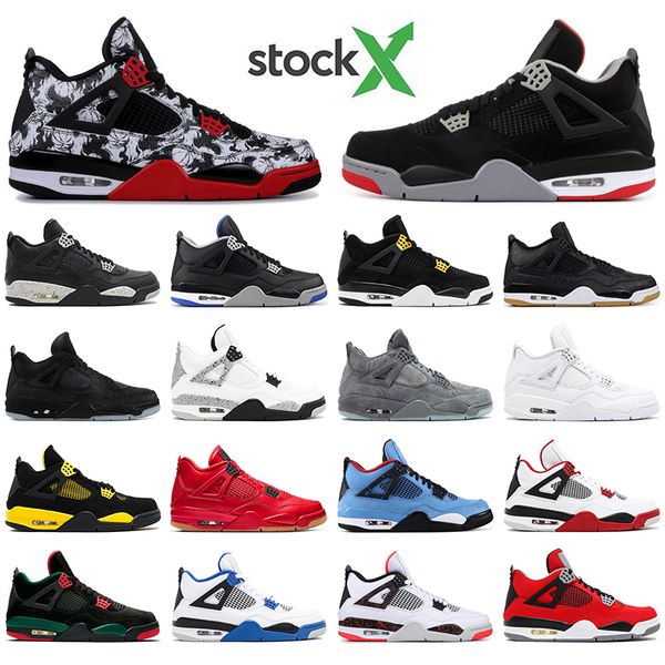 

with socks 4s men basketball shoes 4 bred tattoo black pizzeria singles day royalty oreo designer mens trainers sports sneakers, White;red