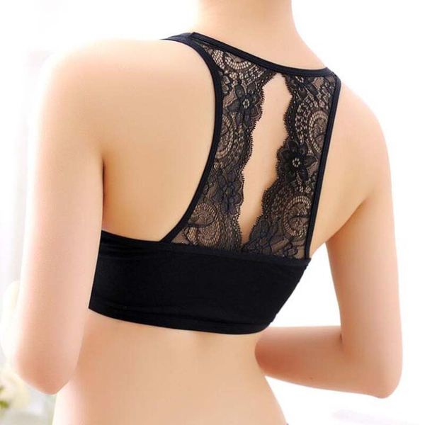 

seamless removable padded bra comfortable modal vest casual lace special design bra fitness breathable women, Black;white