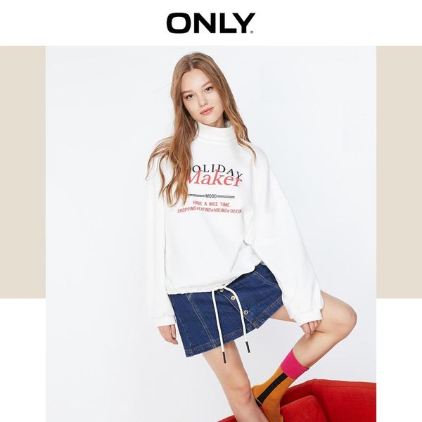 

only women's 2019 autumn new loose letter printing casual hoodie sweatshirt | 11939s572, Black