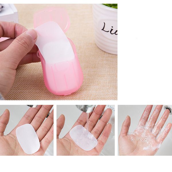 

20pcs/box disposable anti dust mini travel soap paper washing hand bath cleaning portable boxed foaming soap paper scented sheets