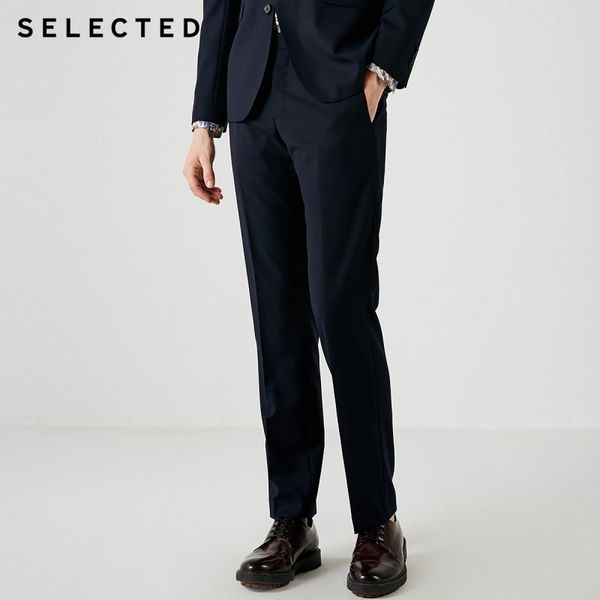 

men's 100% wool pure color regular fit suit pants s|41836c505, White;black