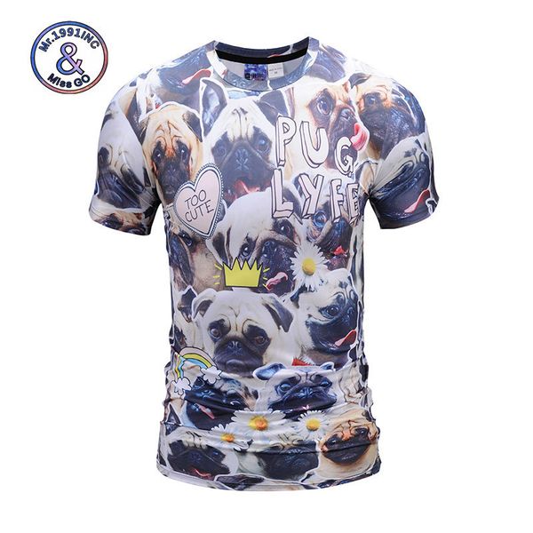 

mens дизайнера 3dt рубашки плотной баржи собака мило короткий рукав одежда цифровых печати животных случайных собаки t, White;black