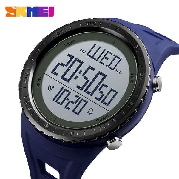 

brand skmei 1310 men sports watches simple chronograph clock 50m waterproof swim dive digital wristwatch reloj hombre, Slivery;brown
