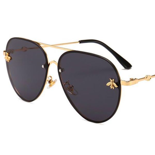 

bee pilot sunglasses vintage glasses shades for women men metal frame fashion new designer sunglasses women 2019 high quality, White;black