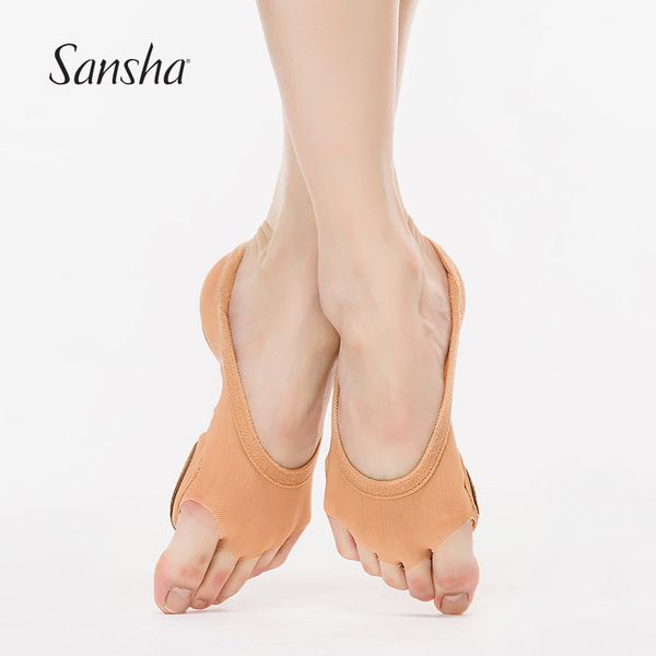 

sansha ballet dance foot protector pad elastic mesh split-sole leather foot thongs choose size according to feet length md6